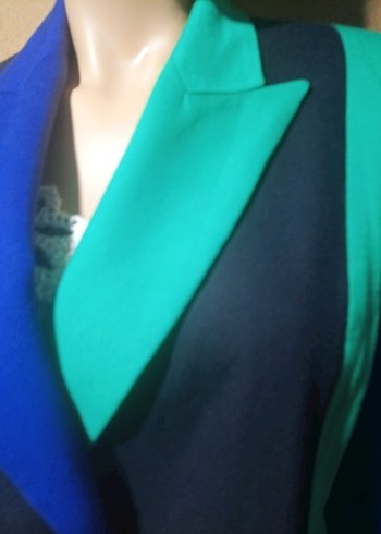 vintage düğmeli Çok Renkli Kadın Blazer Ceket - Görsel 7