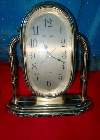 Altın Renkli Parlak Masa Saati seiko orjinal - Görsel 2