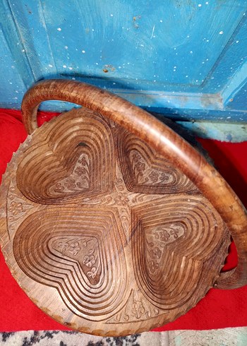 Koyu Kahverengi Ahşap Sepet çerezlik - Görsel 5