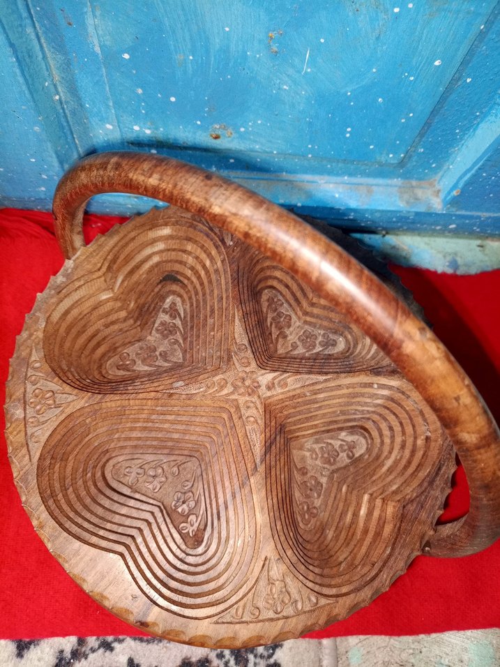 Koyu Kahverengi Ahşap Sepet çerezlik - Görsel 5