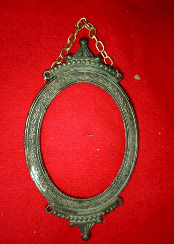 vintage pirinç Oval Dekoratif Çerçeve - Görsel 3