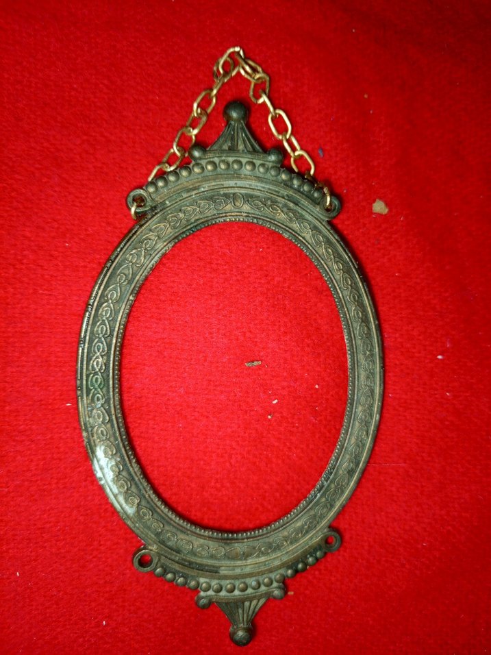 vintage pirinç Oval Dekoratif Çerçeve - Görsel 3