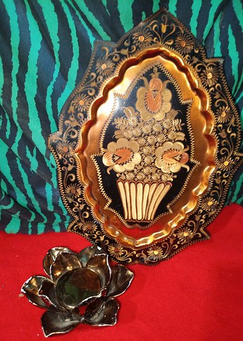 Bakır El İşçiliği Dekoratif Tabak - Görsel 2