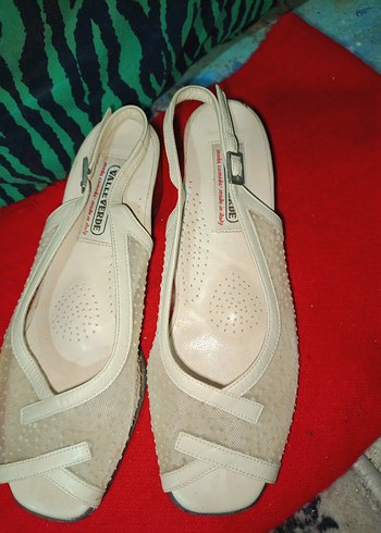 krem dantel vintage yazlık ayakkabı italyan - Görsel 3