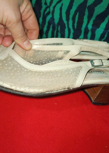 krem dantel vintage yazlık ayakkabı italyan - Görsel 5