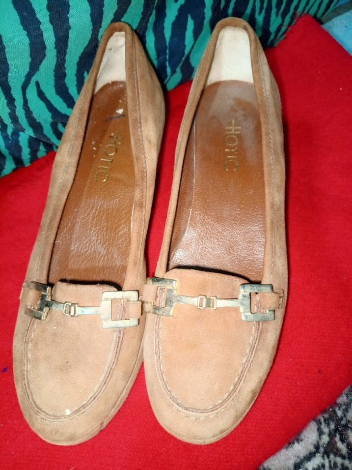 Kadın Camel Süet Tokalı Dolgu Topuklu Loafer - Görsel 3