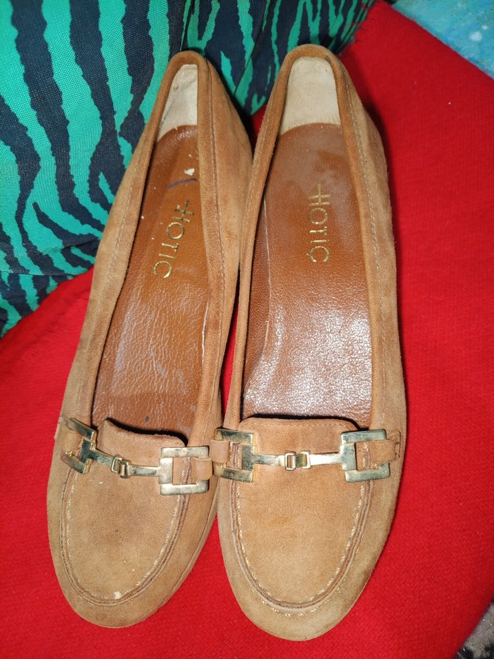 Kadın Camel Süet Tokalı Dolgu Topuklu Loafer - Görsel 5