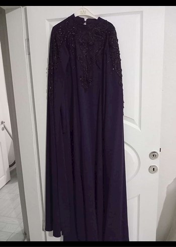 38 Beden Uzun Mor Gotik Abiye Elbise