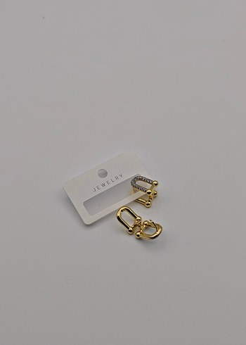Zincir Detaylı TİFFANY Mini Altın Küpe