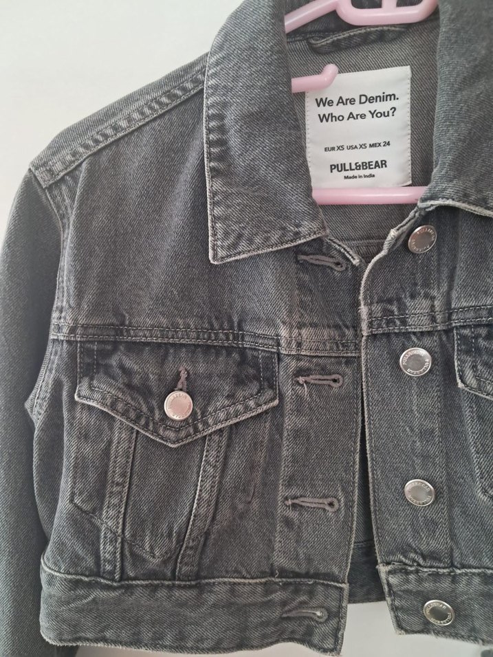 crop jean ceket - Görsel 4