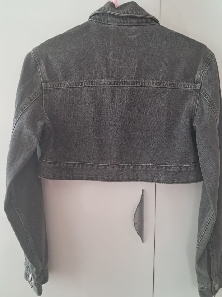 crop jean ceket - Görsel 3