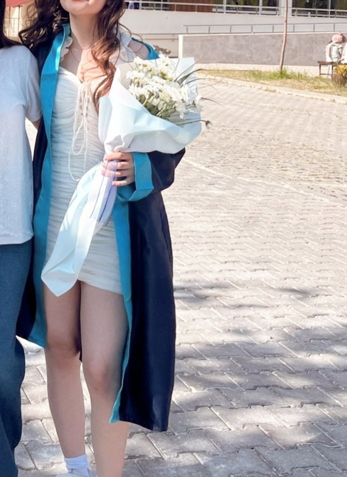 Fırfırlı Beyaz Mini Mezuniyet Elbise - Görsel 5