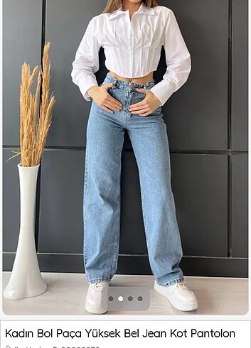 bol Paça Yüksek Bel jean kot pantolon 