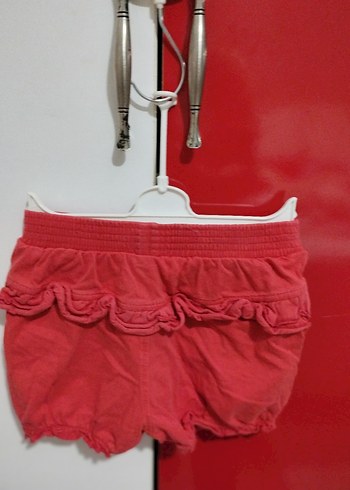 Kız Çocuk Kırmızı Pamuklu Fırfırlı Şort - Görsel 2