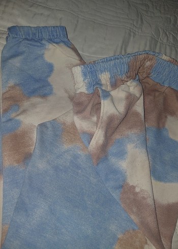 Kadın Bej Pastel Batik Desenli Bol Kesim Eşofman - Görsel 3