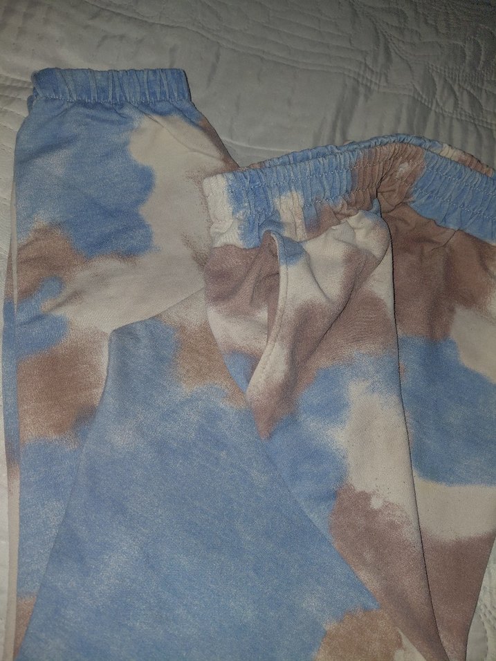 Kadın Bej Pastel Batik Desenli Bol Kesim Eşofman - Görsel 3