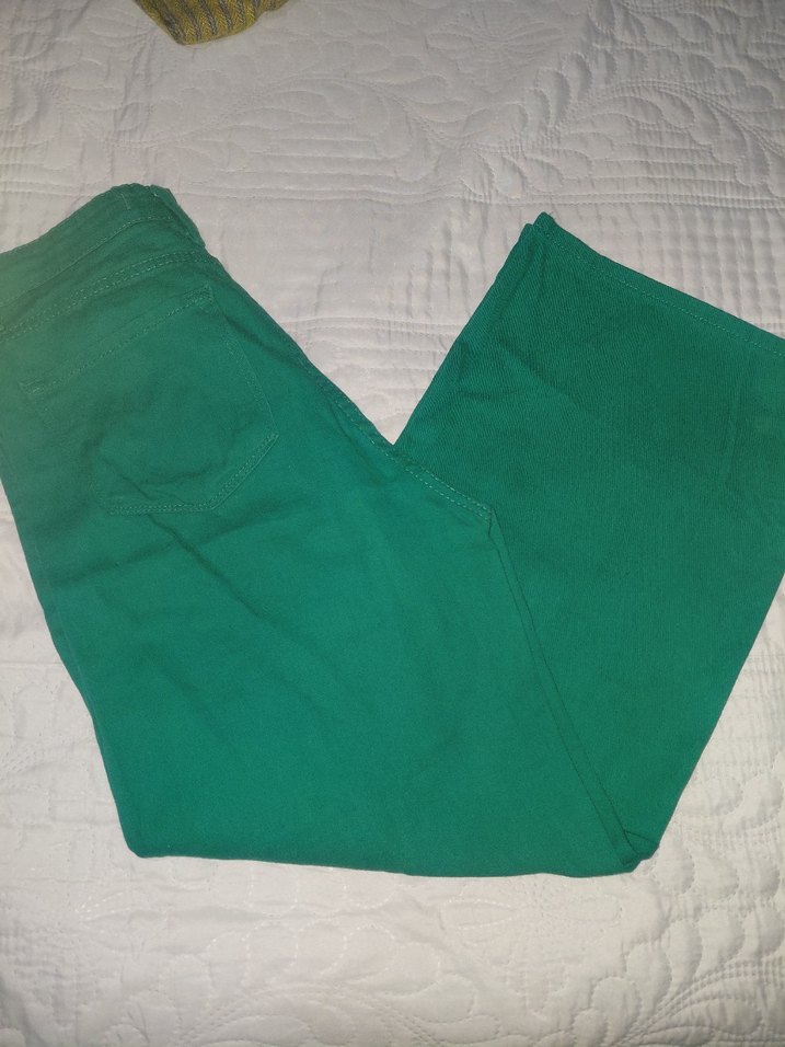 Kadın Koyu Yeşil Pamuklu Rahat Kesim Pantolon - Görsel 2