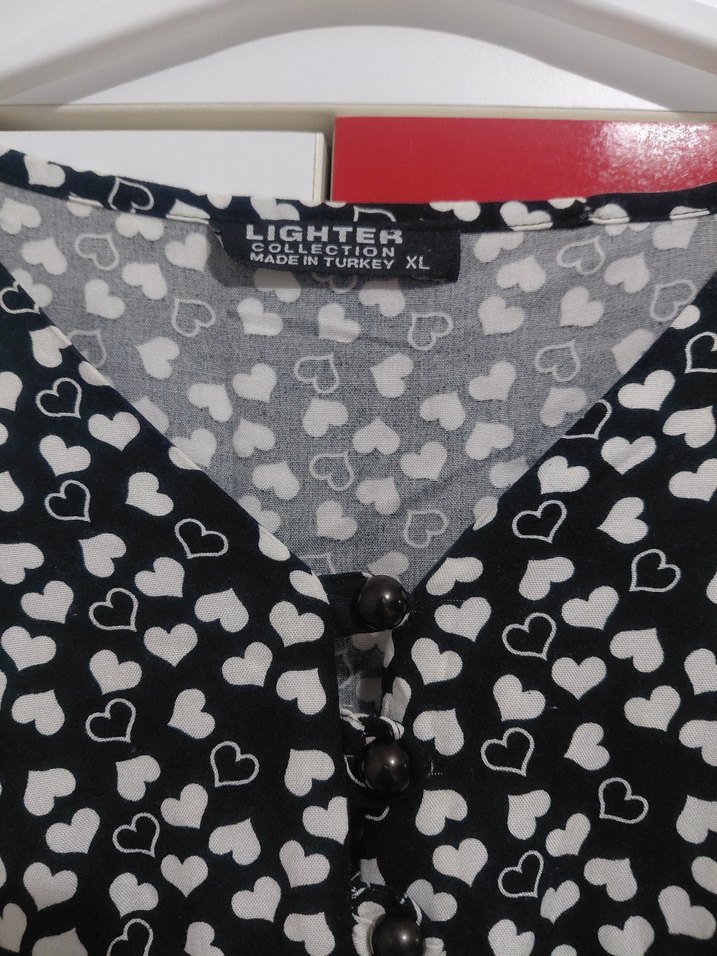 Siyah Beyaz V Yaka Uzun Elbise - Görsel 4