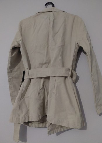 Bej Kadın Midi Trençkot Düğmeli - Görsel 5