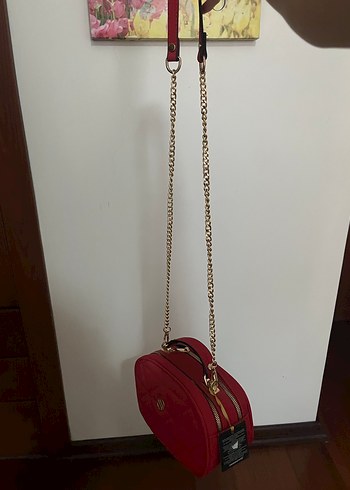 Yepyeni Kırmızı Deri Kadın Çanta - Görsel 7