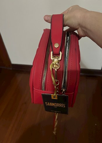 Yepyeni Kırmızı Deri Kadın Çanta - Görsel 5