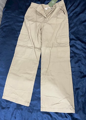 Kadın Bej Pamuklu Kemerli Rahat Pantolon - Görsel 2