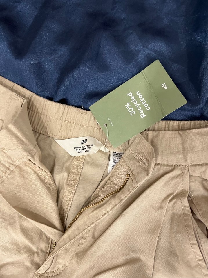 Kadın Bej Pamuklu Kemerli Rahat Pantolon - Görsel 4