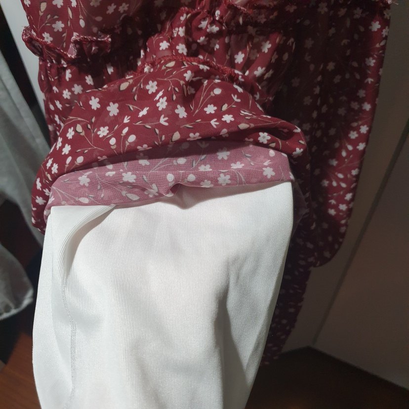 yazlık Bordo Renk Uzun Kollu Bohem Uzun Elbise - Görsel 4