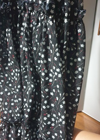 yazlık Siyah Desenli Uzun Bohem Elbise - Görsel 5