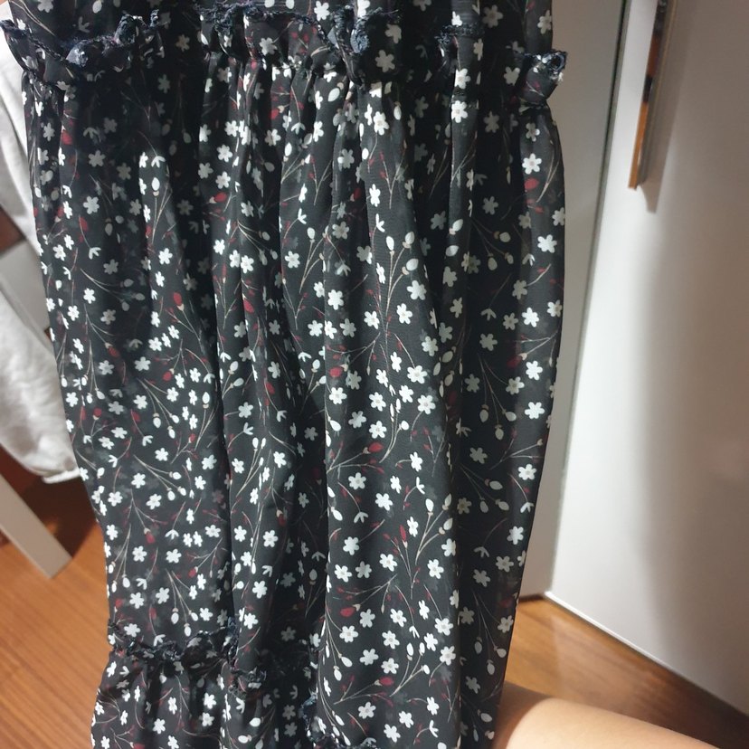 yazlık Siyah Desenli Uzun Bohem Elbise - Görsel 5