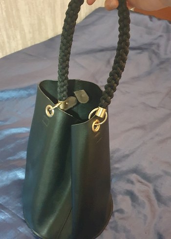 SIFIR Siyah Deri Kadın Çanta Püsküllü - Görsel 2