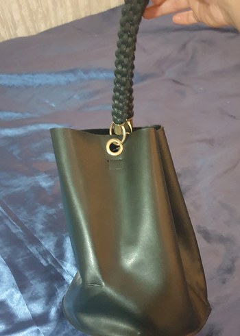 SIFIR Siyah Deri Kadın Çanta Püsküllü - Görsel 3