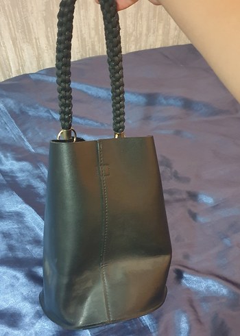 SIFIR Siyah Deri Kadın Çanta Püsküllü - Görsel 4