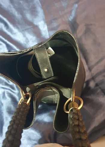 SIFIR Siyah Deri Kadın Çanta Püsküllü - Görsel 5