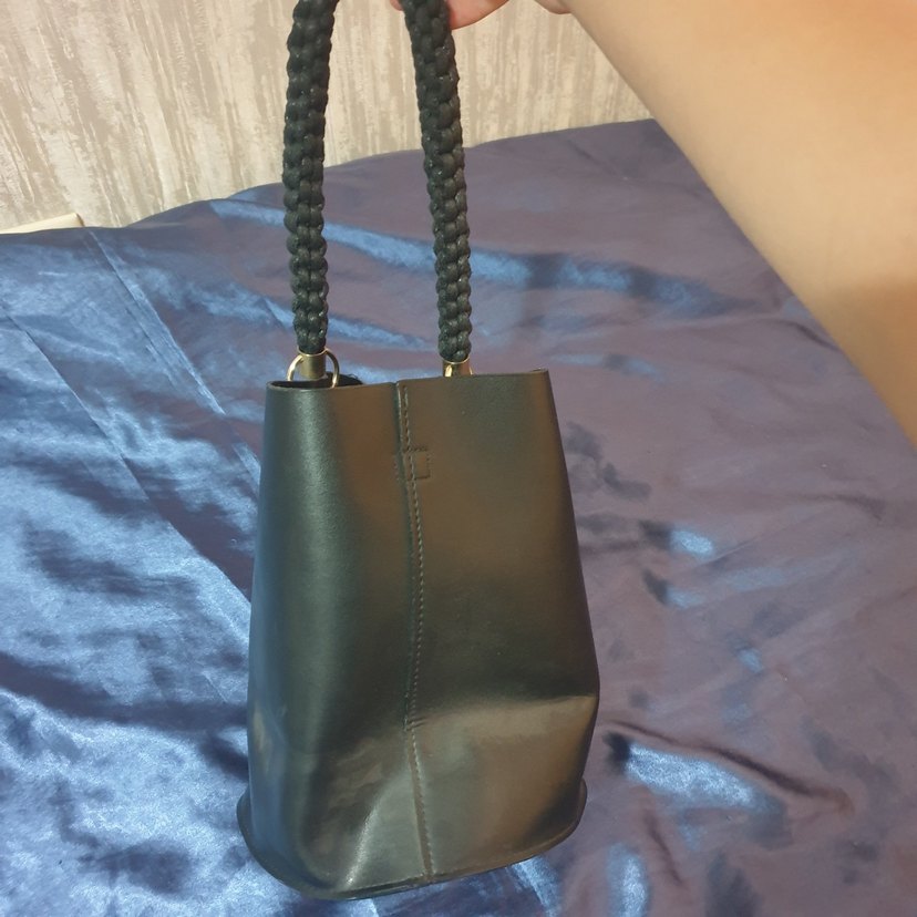 SIFIR Siyah Deri Kadın Çanta Püsküllü - Görsel 4