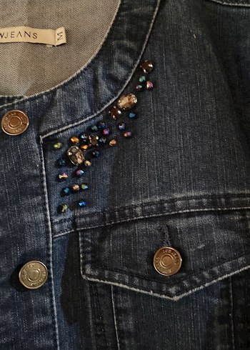LC Waikiki Düğmeli Lacivert Midi Denim Ceket