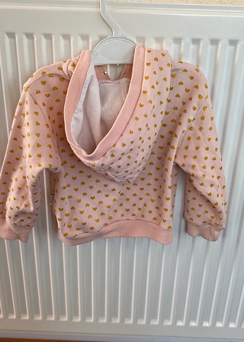 Civil Kız Çocuk Pembe Kapüşonlu Fermuarlı Sweatshirt