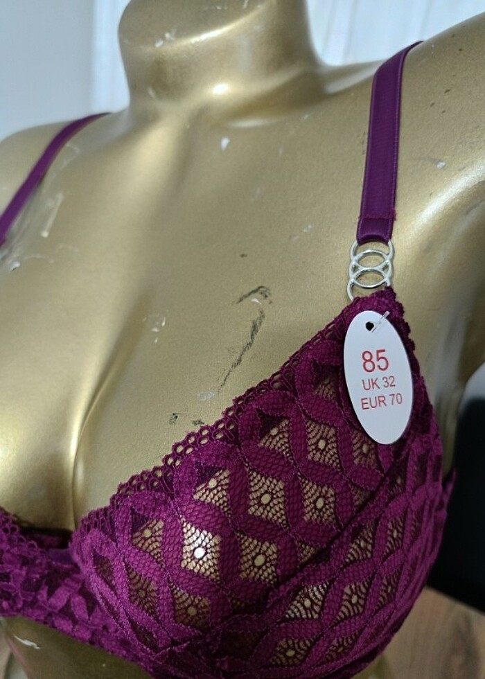 Arona Dantelli Bralet Takım Mor - Görsel 3