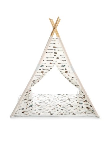 Çocuklar için Baskılı Beyaz Oyun Çadırı - Görsel 2