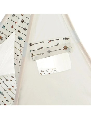 Çocuklar için Baskılı Beyaz Oyun Çadırı - Görsel 6