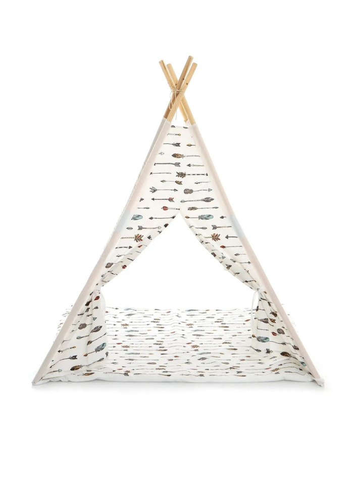 Çocuklar için Baskılı Beyaz Oyun Çadırı - Görsel 2