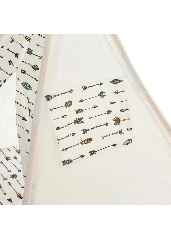 Çocuklar için Baskılı Beyaz Oyun Çadırı - Görsel 5