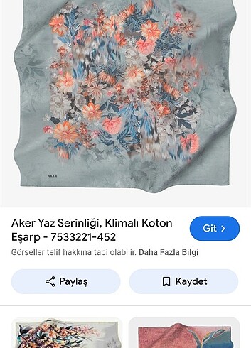 Aker İpek eşarp