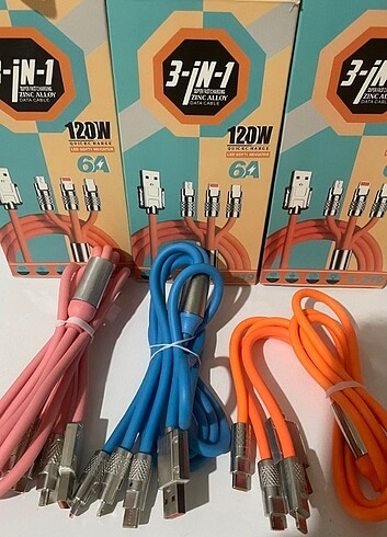3 in 1 sarj kablosu - Görsel 6