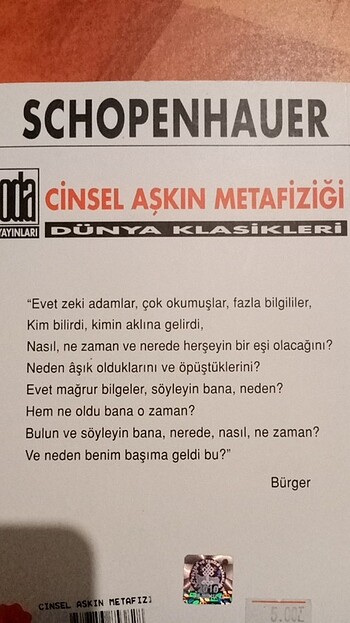  Cinsel Aşkın Metafizigi