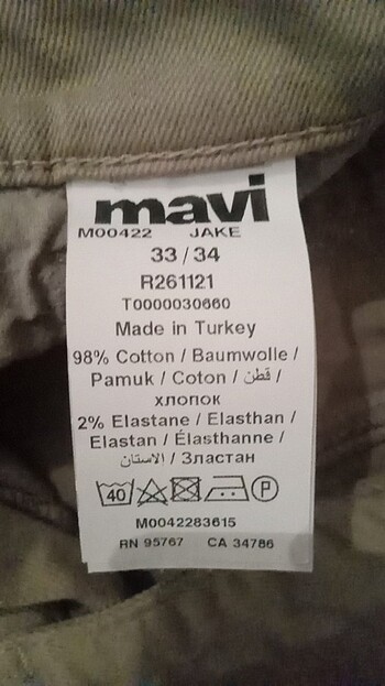 32 Beden haki Renk Mavi erkek pantolon