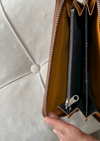 Kahverengi Deri Kadın Cüzdanı Fermuarlı - Görsel 2