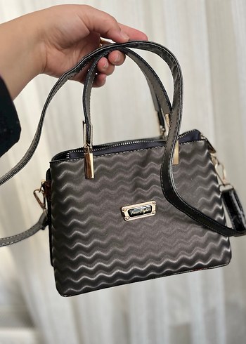 Gri Kadın El Çantası, Modern Klasik - Görsel 4