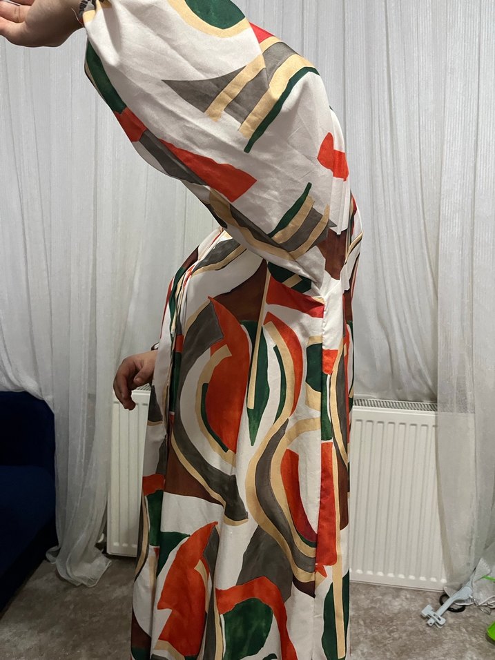 Bohem Tarz Uzun Renkli Salaş Elbise - Görsel 2