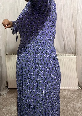 Bohem Renkli Uzun Kollu Kadın Elbise - Görsel 2